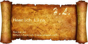 Hemrich Liza névjegykártya